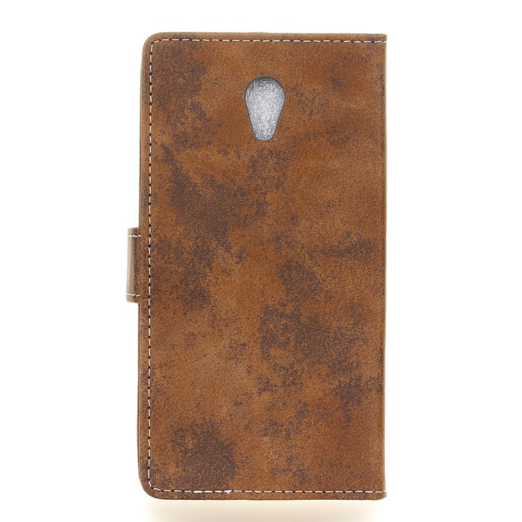 Vintage Style Leather Magnetic Case with Card Slots for Meizu m5 Note - Brown-3