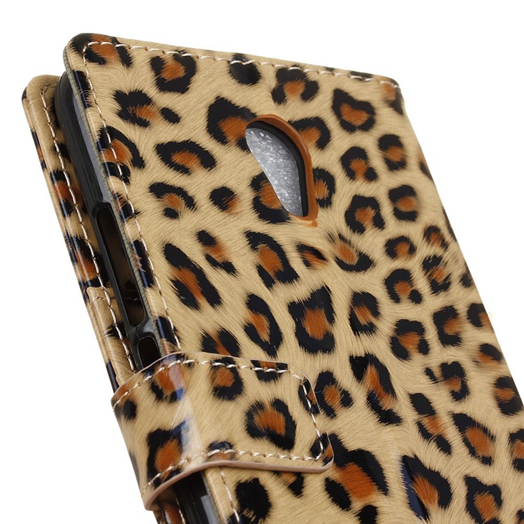 Leopard Pattern Wallet Stand Cell Phone Case (PU Leather + TPU) for Meizu m5 Note-3