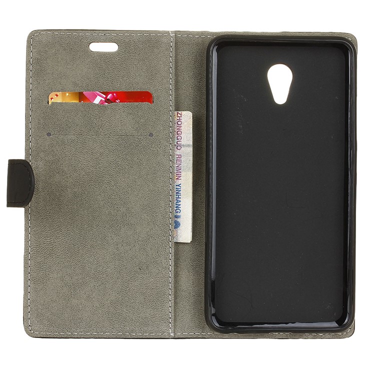 Wallet Leather Stand Case for Meizu m5 Note - Black-5