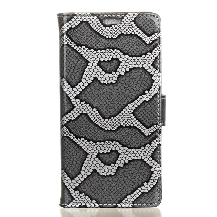 Snake Texture Stand Leather Wallet Phone Shell for Meizu m5 Note - Grey-1
