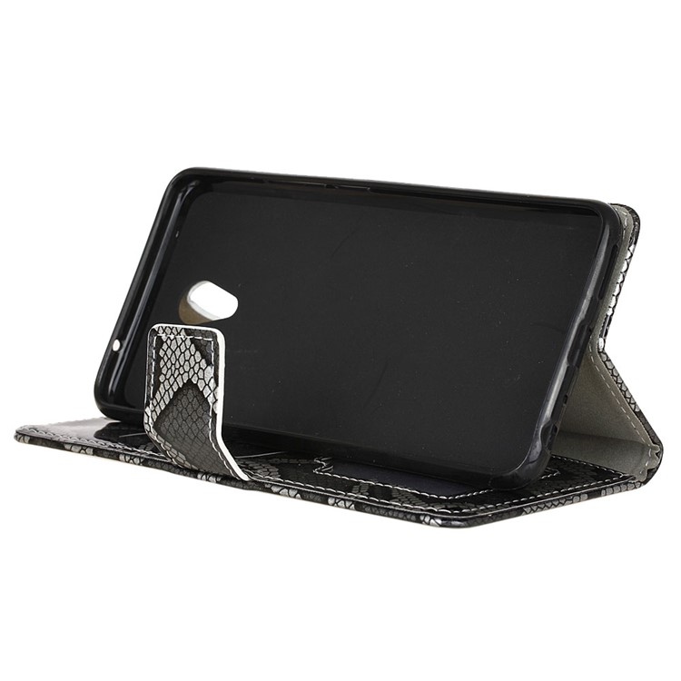 Snake Texture Stand Leather Wallet Phone Shell for Meizu m5 Note - Grey-6