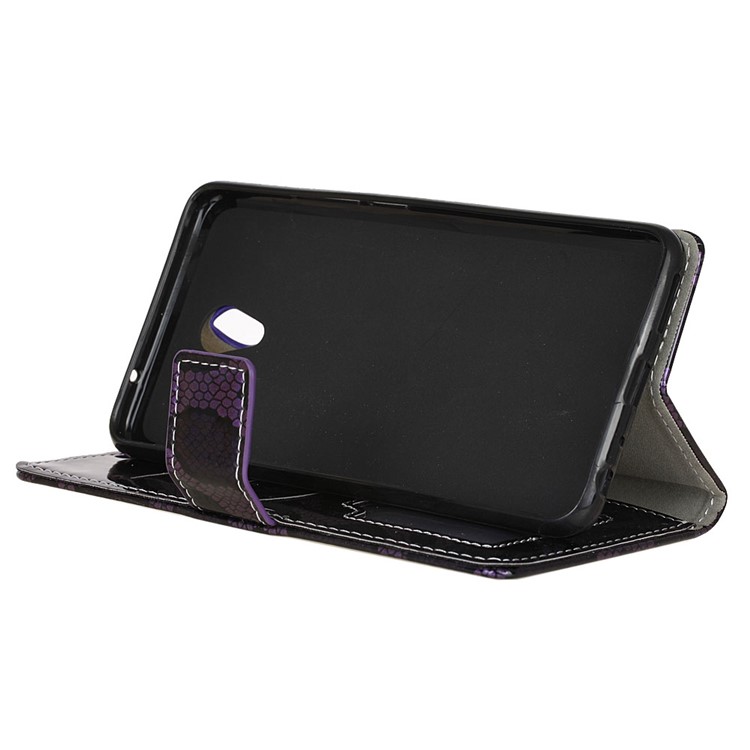 Snake Texture Wallet Stand Leather Protector Case for Meizu m5 Note - Purple-6