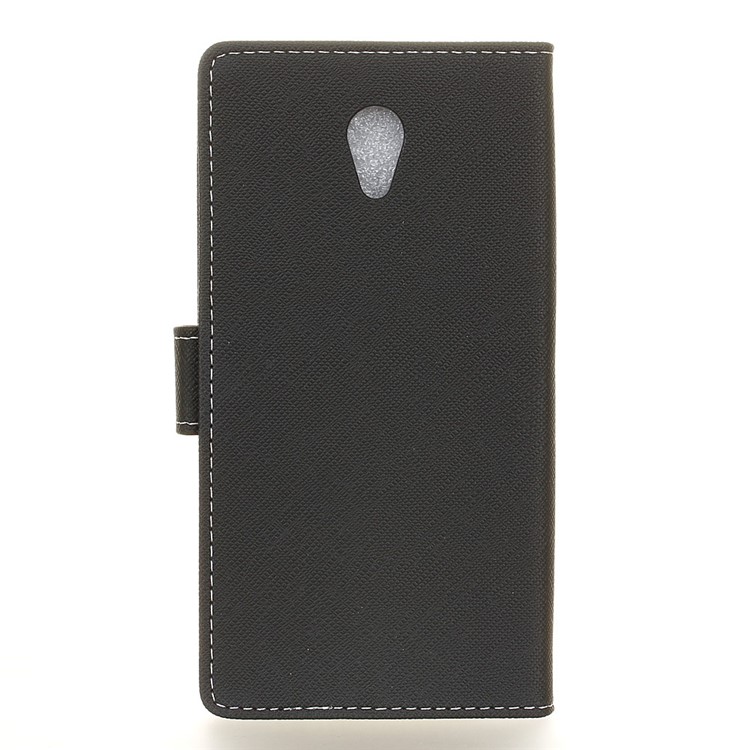 Cross Texture Leather Wallet Case for Meizu m5 Note - Black-3