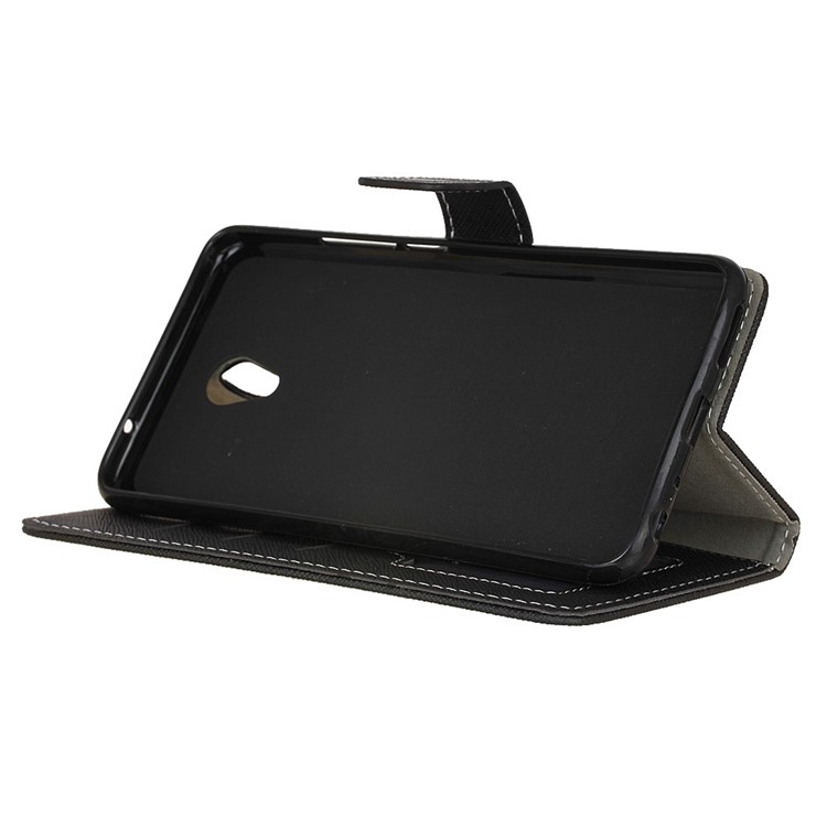Cross Texture Leather Wallet Case for Meizu m5 Note - Black-6