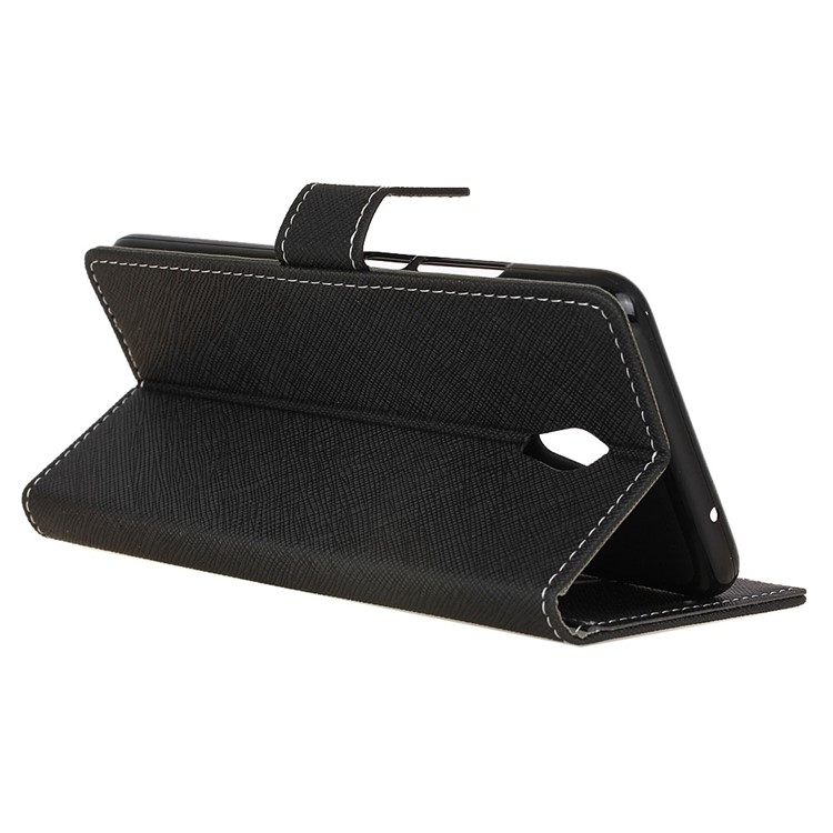 Cross Texture Leather Wallet Case for Meizu m5 Note - Black-7