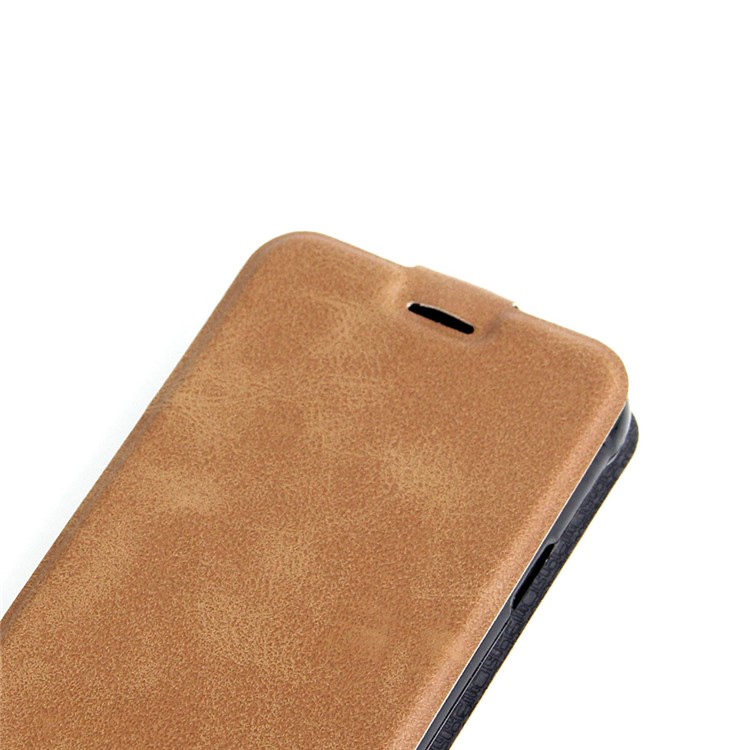 Crazy Horse Card Slot Vertical Leather Flip Cell Phone Cover for Meizu M5s - Brown-2