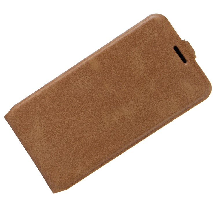 Crazy Horse Card Slot Vertical Leather Flip Cell Phone Cover for Meizu M5s - Brown-3
