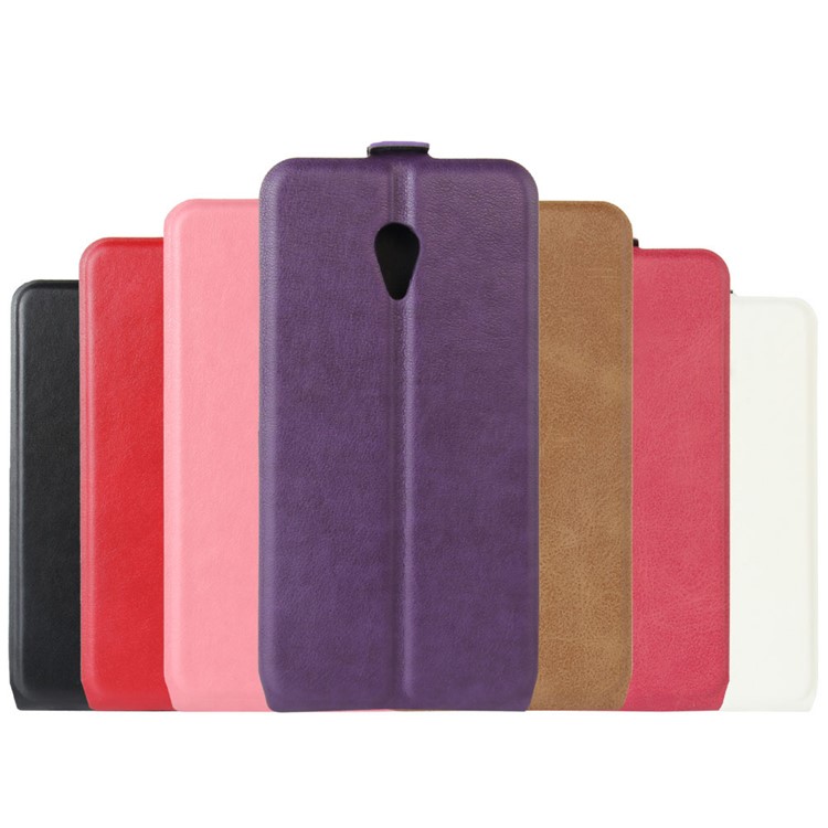 Crazy Horse Card Slot Vertical Leather Flip Cell Phone Cover for Meizu M5s - Brown-7