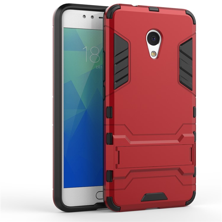 Cool Plastic TPU Kickstand Case Protective Cover for Meizu M5s - Red-2