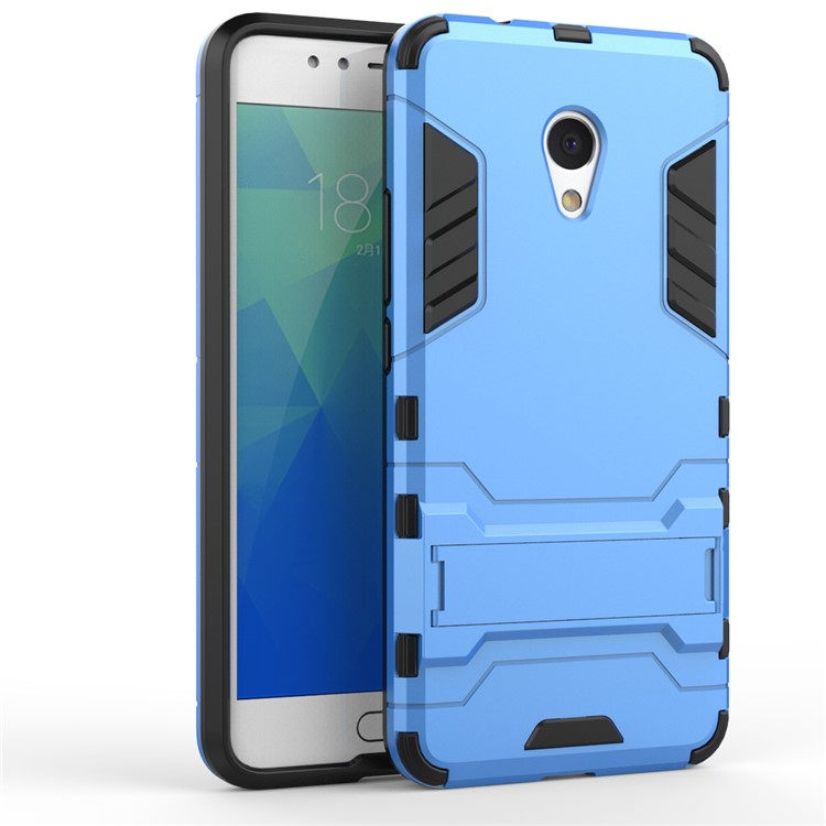 For Meizu M5s Cool Guard Plastic TPU Kickstand Mobile Case Accessory - Baby Blue-2