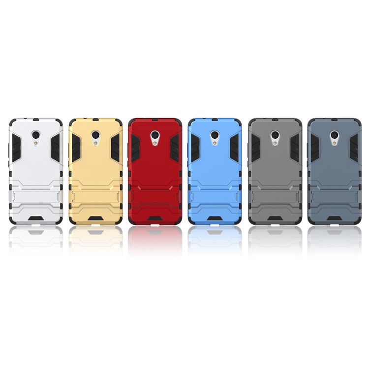 Cool Plastic TPU Kickstand Combo Mobile Cover for Meizu M5s - Dark Blue-3