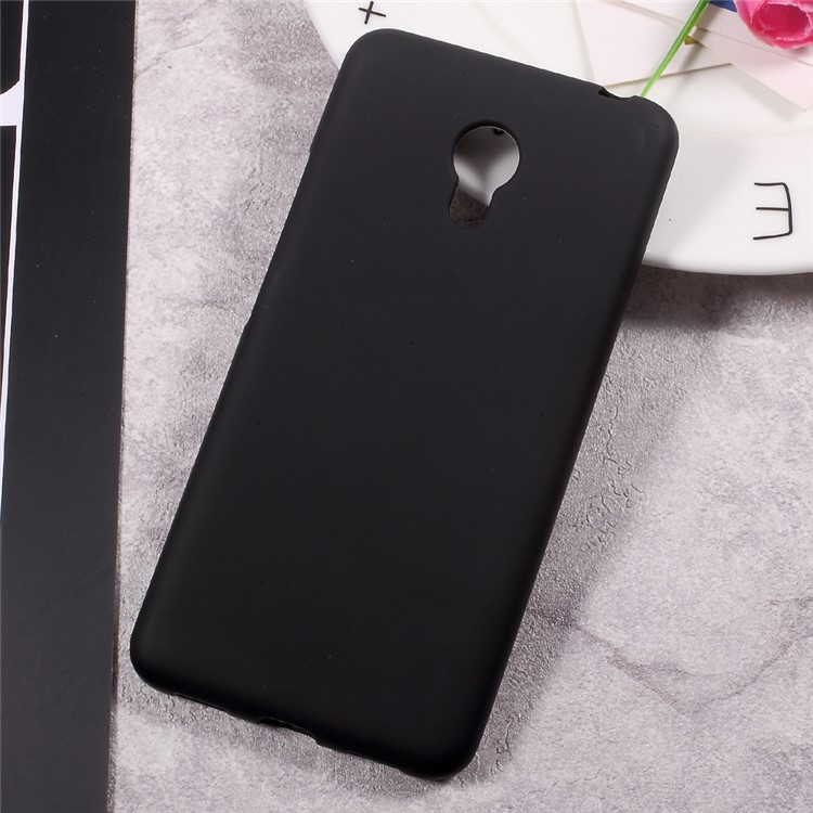Matte Finish Soft TPU Phone Back Case for Meizu m3s - Black-1