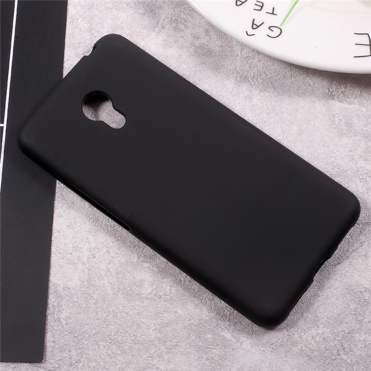 Matte Finish Soft TPU Phone Back Case for Meizu m3s - Black-2