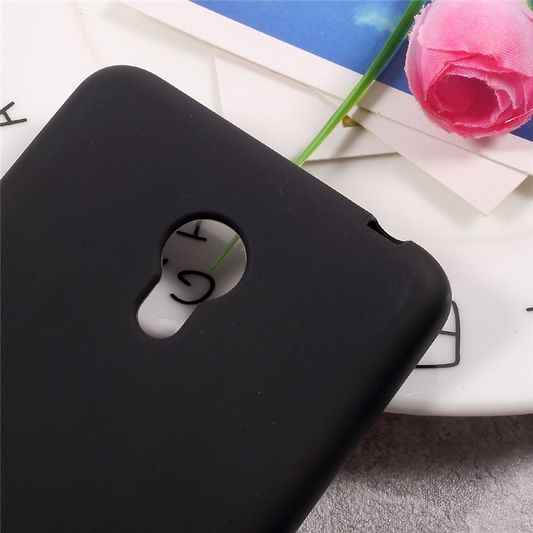 Matte Finish Soft TPU Phone Back Case for Meizu m3s - Black-3