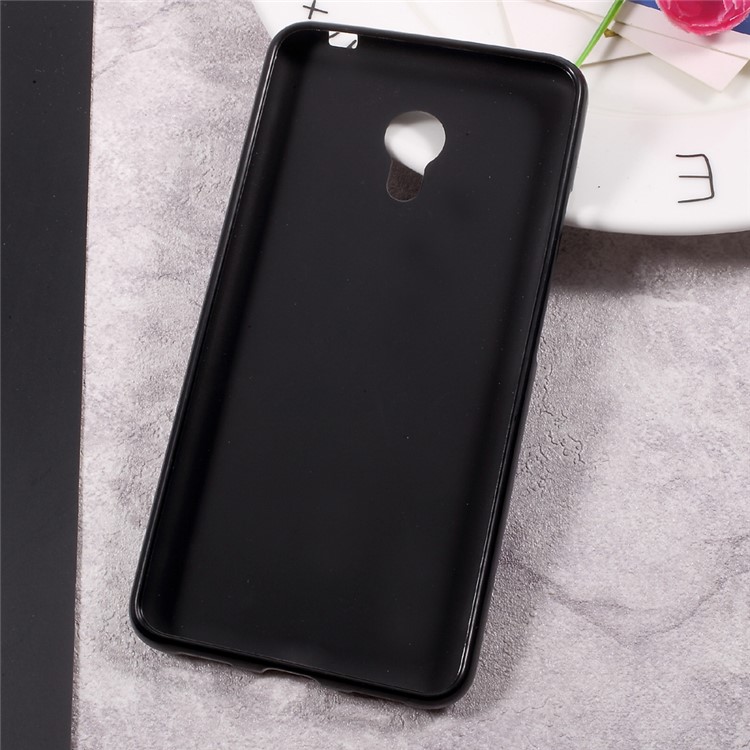 Matte Finish Soft TPU Phone Back Case for Meizu m3s - Black-5