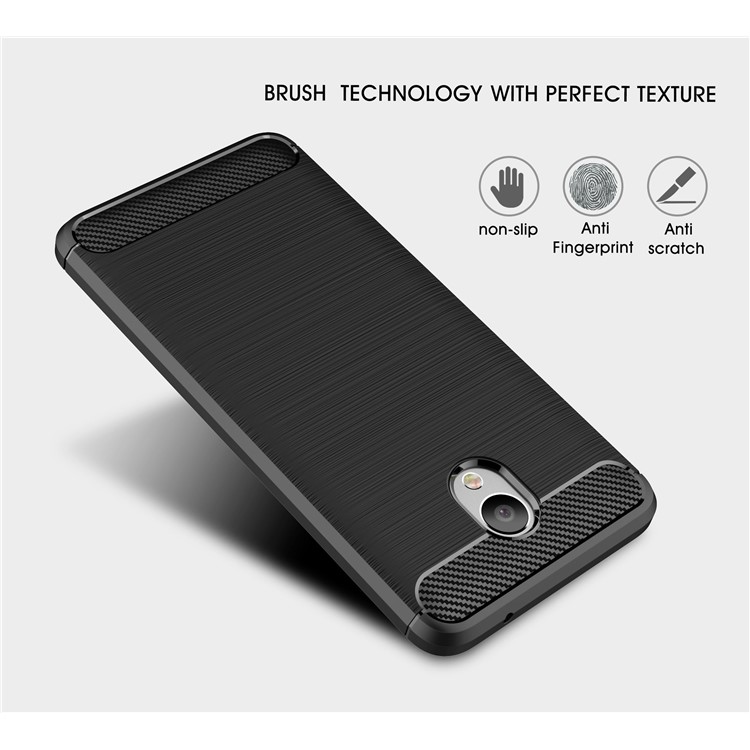 Carbon Fibre Brushed TPU Case for Meizu m5 Note - Black-2
