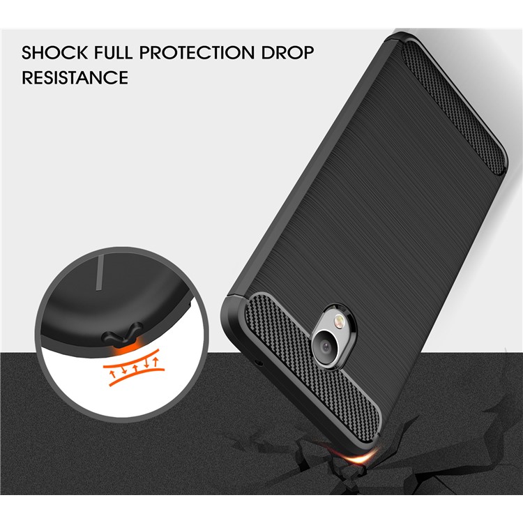 Carbon Fibre Brushed TPU Case for Meizu m5 Note - Black-5