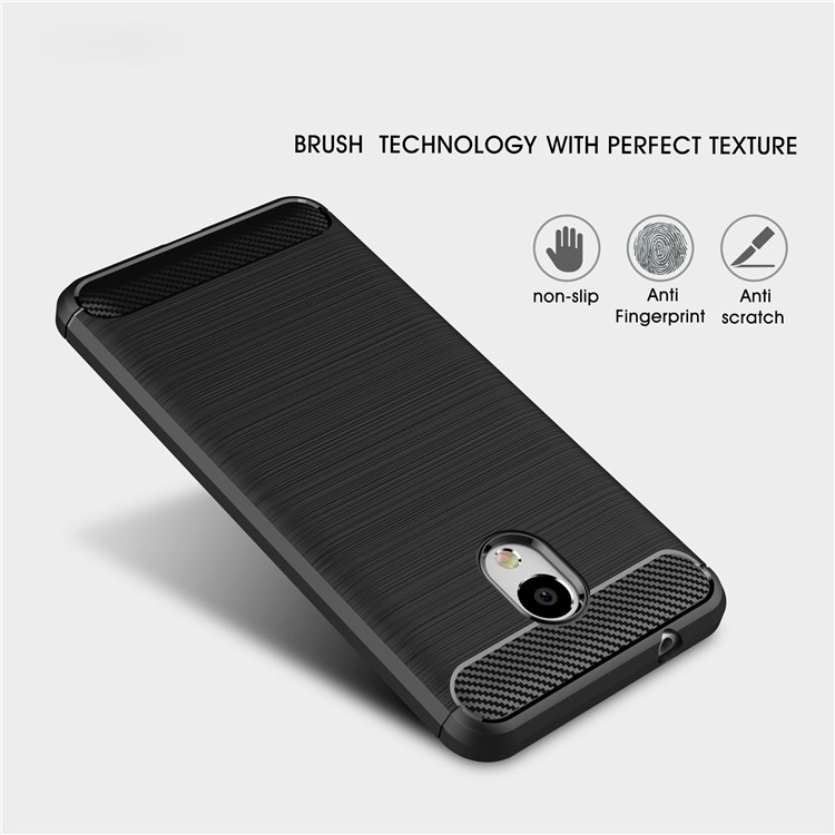 Carbon Fibre Brushed TPU Case for Meizu M5s - Black-3