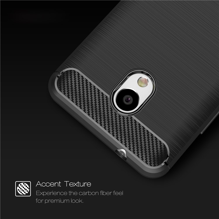 Carbon Fibre Brushed TPU Case for Meizu M5s - Black-4