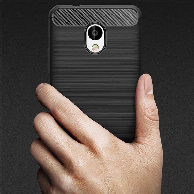 Carbon Fibre Brushed TPU Case for Meizu M5s - Black-8