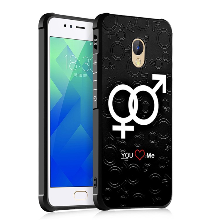Patterned All-wrapped Drop-proof TPU Protective Cover for Meizu M5s - You Love Me-1