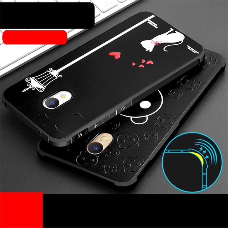 Four Corners Air-cushioning Shockproof TPU Back Cover for Meizu M5s - Cat under Streetlight-2