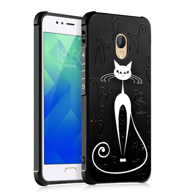 For Meizu M5s Patterned Four Corners Air-cushioning Drop-proof TPU Back Case - Elegant Cat-1