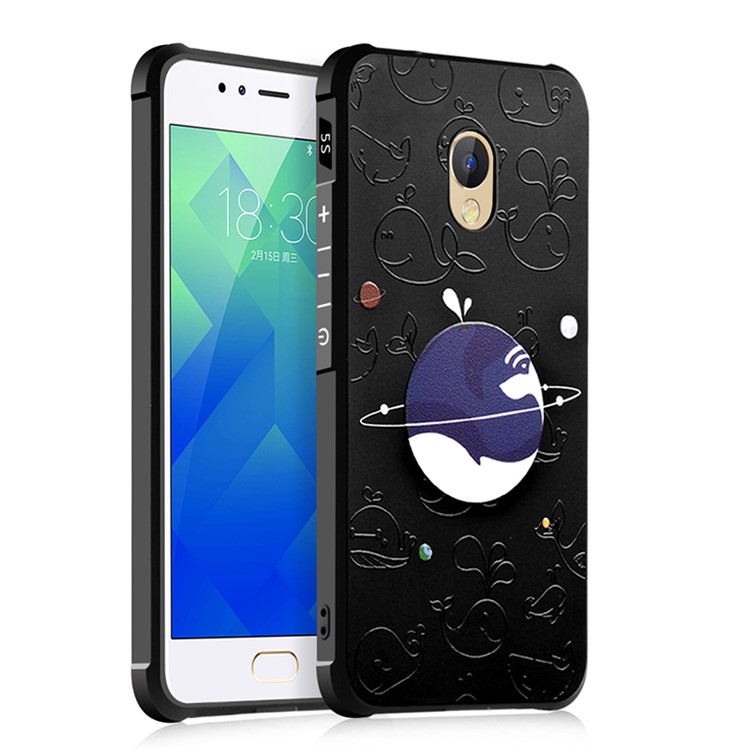 Patterned All-wrapped Drop-proof TPU Mobile Cover for Meizu M5s - Whales-1
