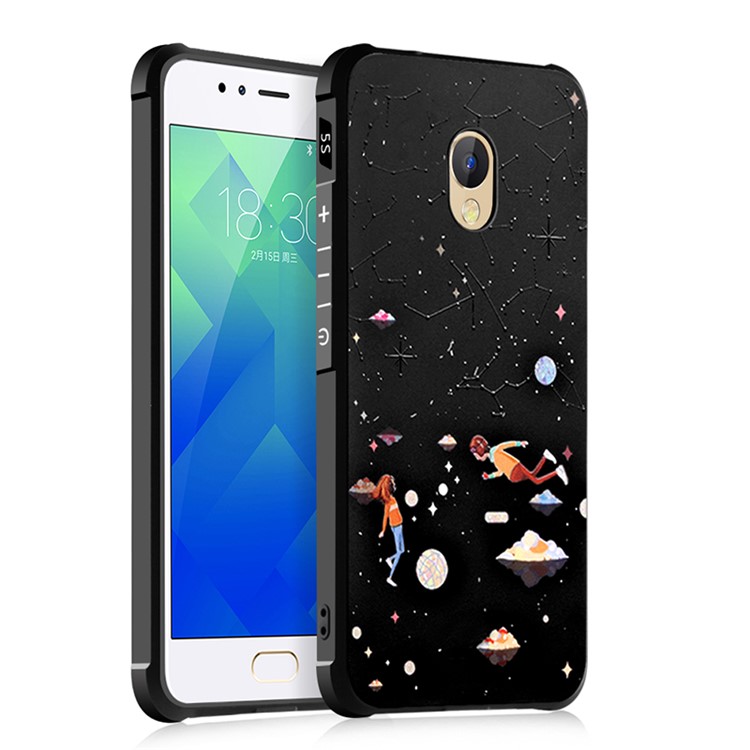 Four Corners Air-cushioning Drop-proof TPU Phone Case for Meizu M5s - Flying in Galaxy-1
