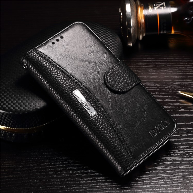 Splicing Wallet Leather Protection Stand Phone Case for Meizu m3s - Black-1