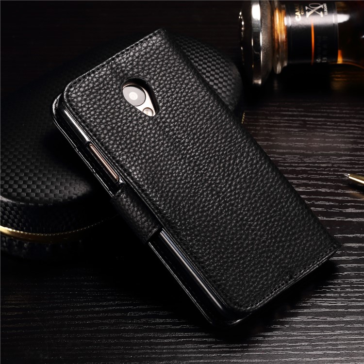 Splicing Wallet Leather Protection Stand Phone Case for Meizu m3s - Black-2