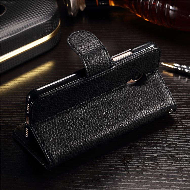 Splicing Wallet Leather Protection Stand Phone Case for Meizu m3s - Black-3