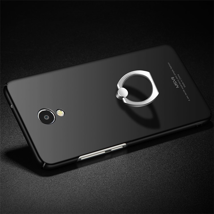 MSVII Ultra-thin Anti-shock Hard Plastic Phone Case Shell with Kickstand for Meizu m5 Note - Black-3