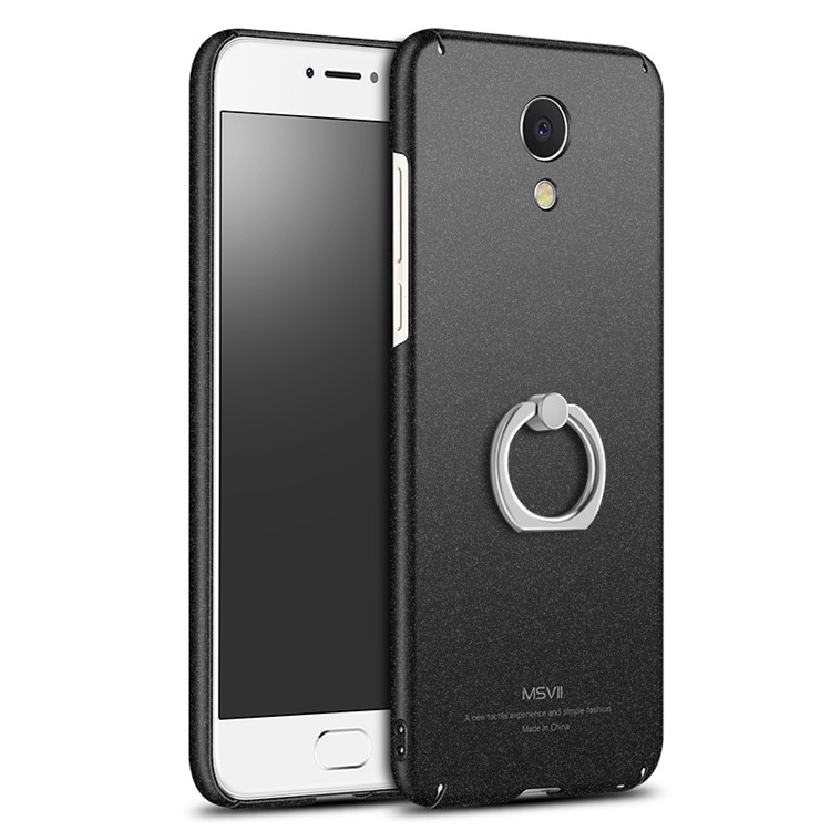 MSVII for Meizu m5 Note Ultra-thin Matte Kickstand Plastic Phone Case - Black-1