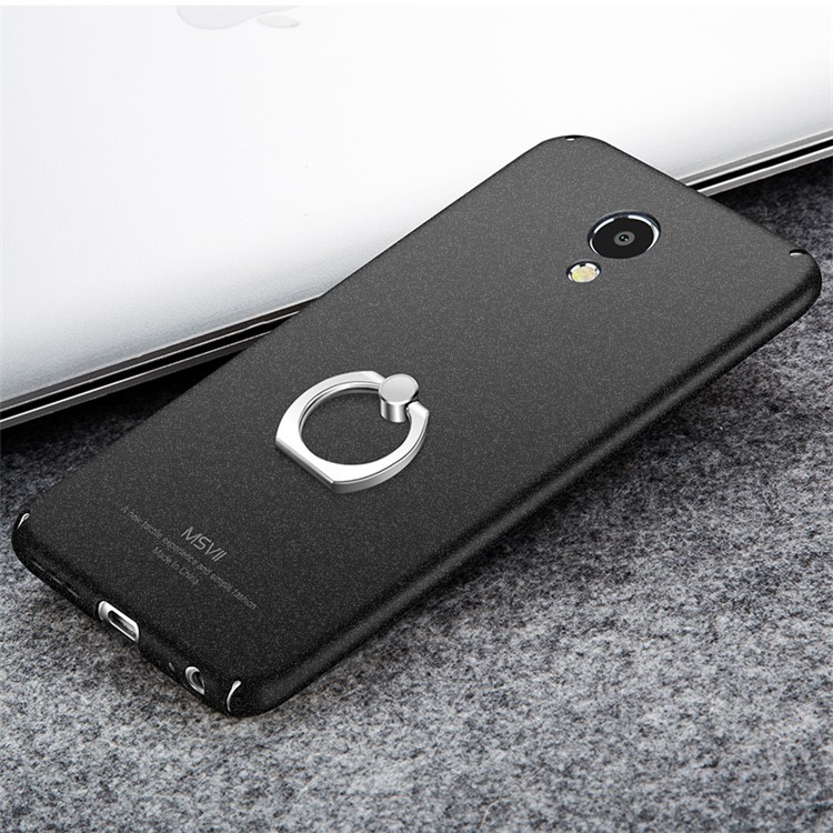 MSVII for Meizu m5 Note Ultra-thin Matte Kickstand Plastic Phone Case - Black-3