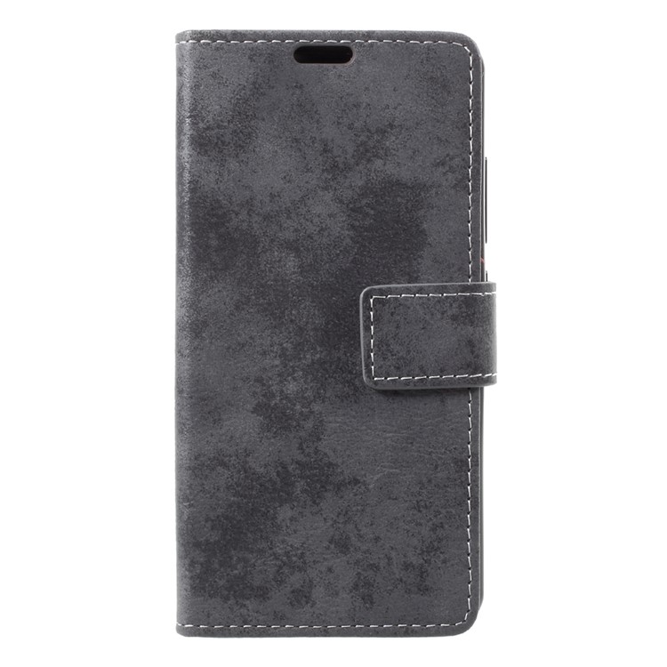 For Meizu M5c Retro Style Wallet Stand Leather Flip Protective Shell - Black-2