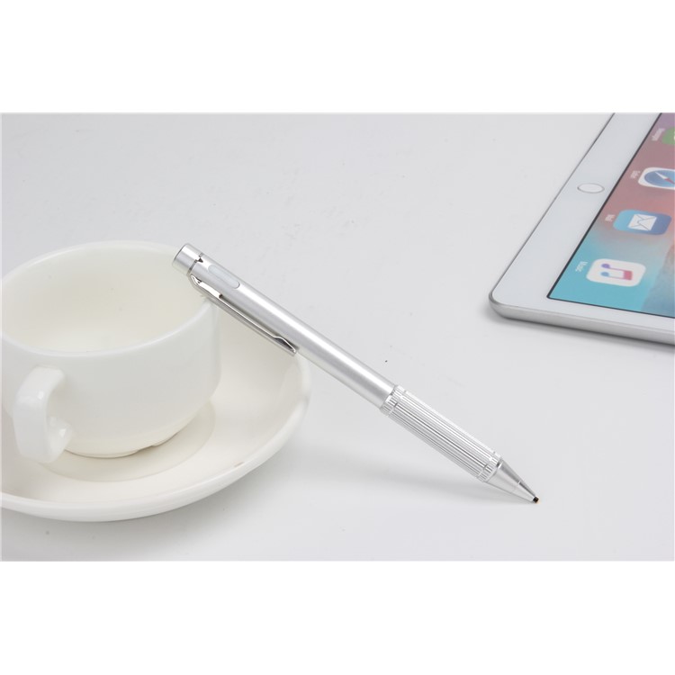 K820 Universal High-precision Active Capacitive Stylus Pen for iPhone Samsung Huawei - Silver-2