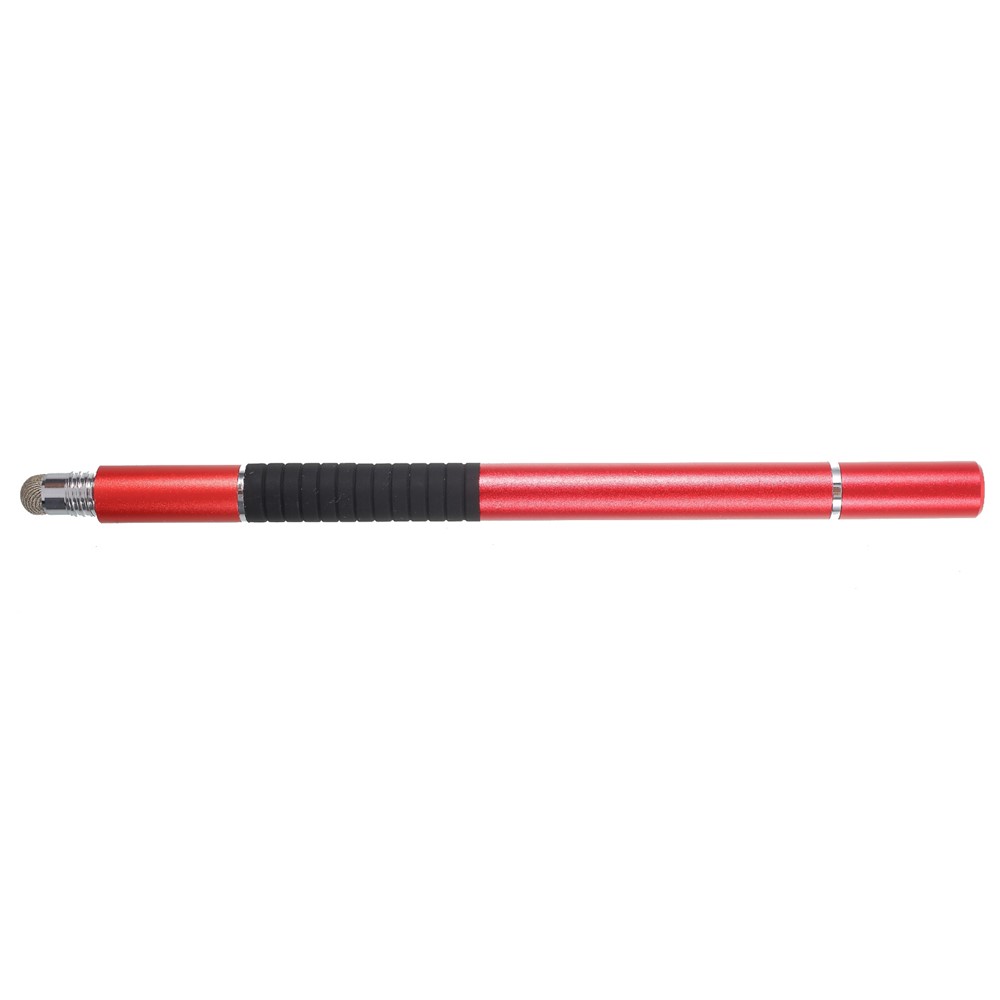 3-in-1 Universal Stylus Pen + Drawing Pen + Ball Point Pen for iPhone iPad Samsung etc - Red-2