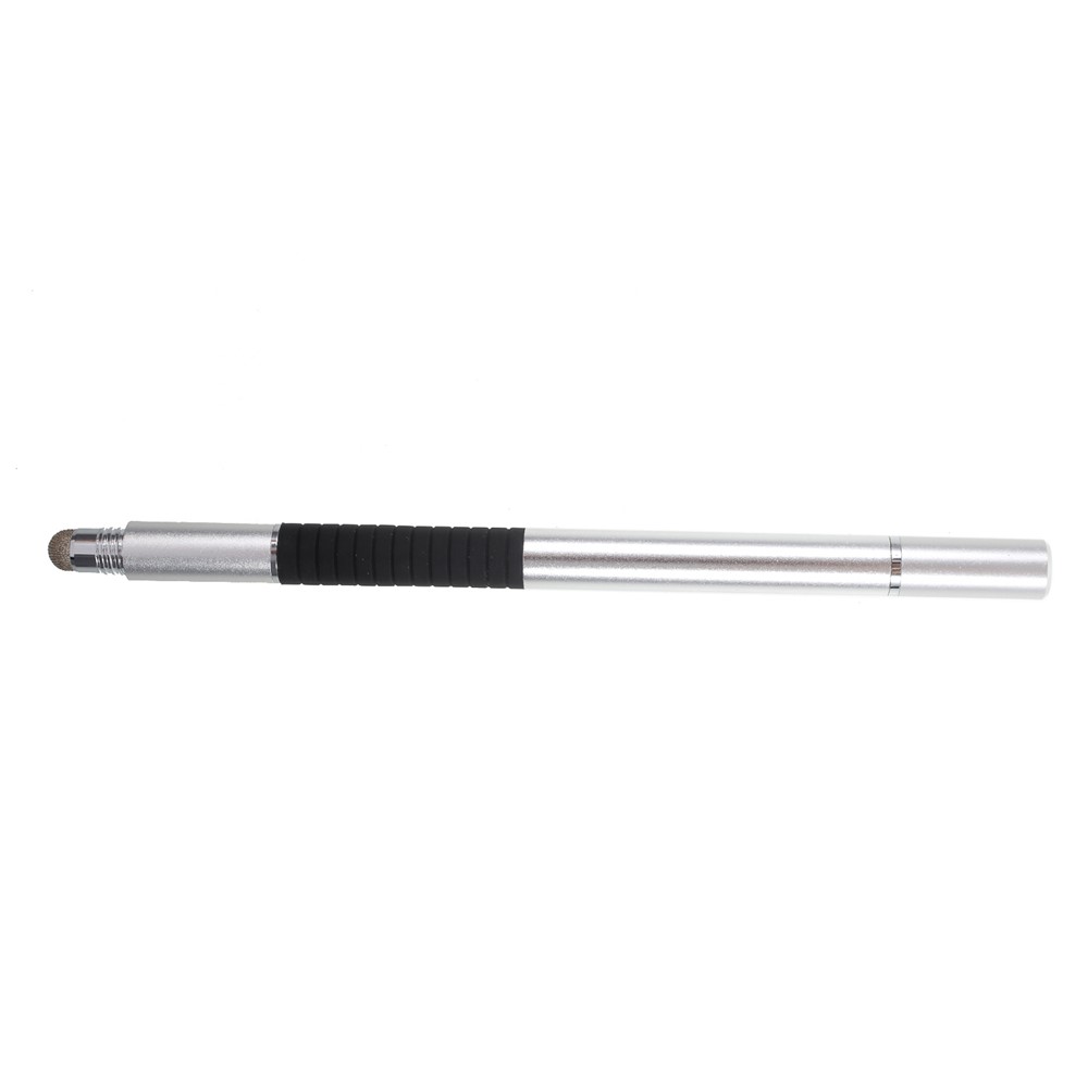 3-in-1 Compact Stylus Pen + Drawing Pen + Ball Point Pen for iPhone iPad Samsung etc - Silver-2