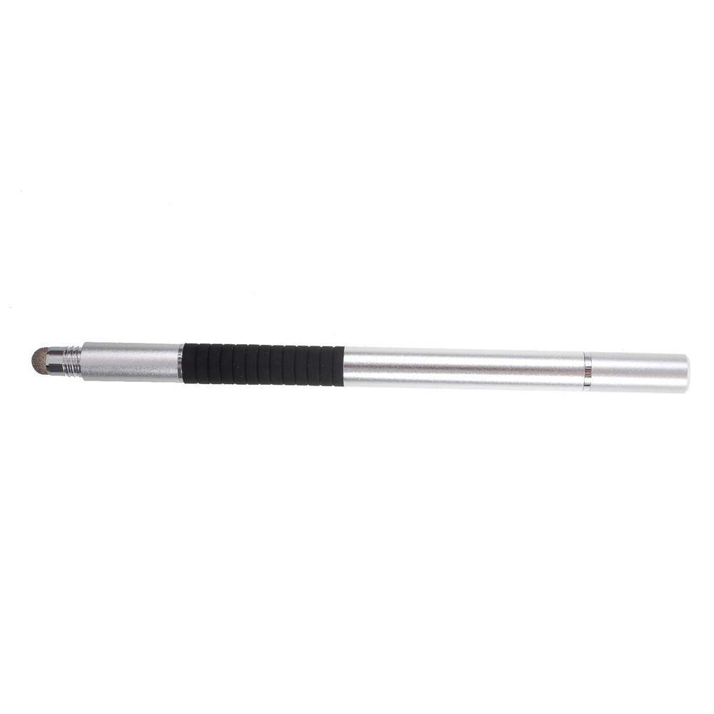 3-in-1 Touch Screen Stylus Pen + Drawing Pen + Ball Point Pen for iPhone iPad Samsung etc. - Silver-2