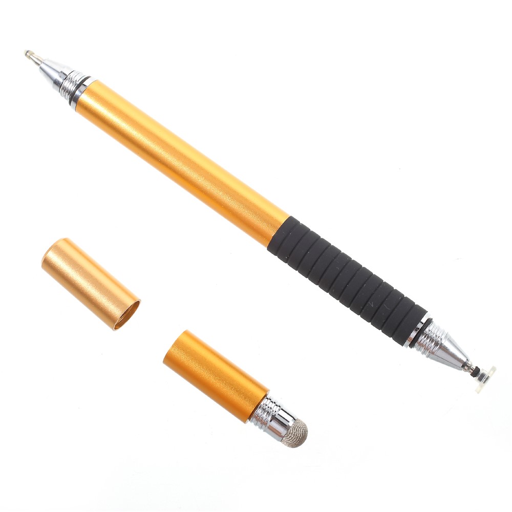 3-in-1 Touch Screen Stylus Pen + Drawing Pen + Ball Point Pen for iPhone iPad Samsung etc - Gold-5
