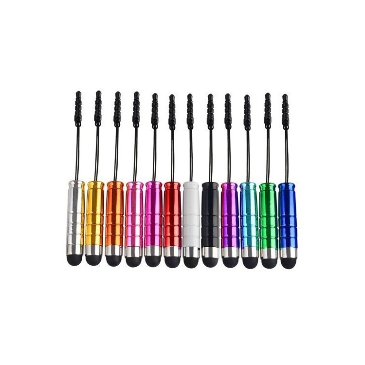 12Pcs/Lot Mini Capacitative Stylus Set Touch Pen with Dust-proof Plug for iPhone iPad Samsung-4