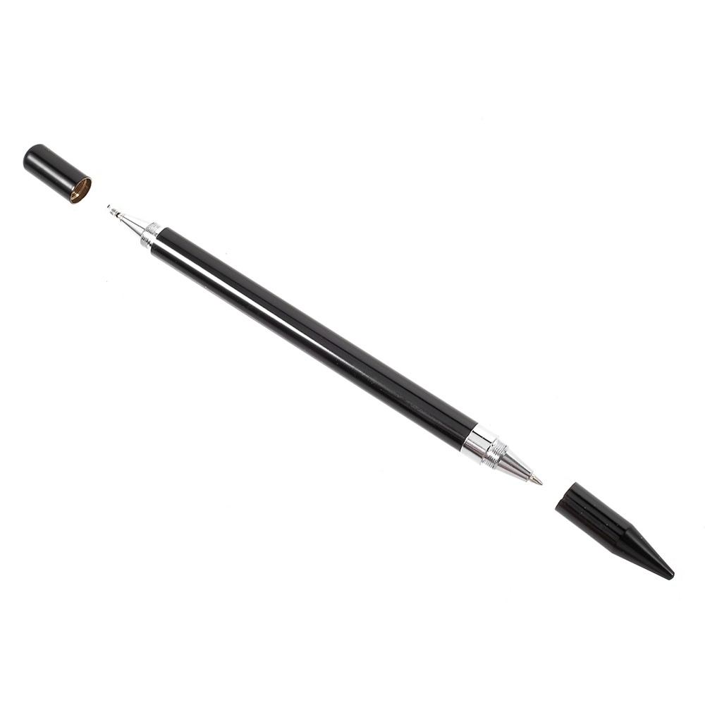 2 in 1 Stylus Pen with Ball Point Pen Feature for iPhone Samsung Sony etc - Black-4