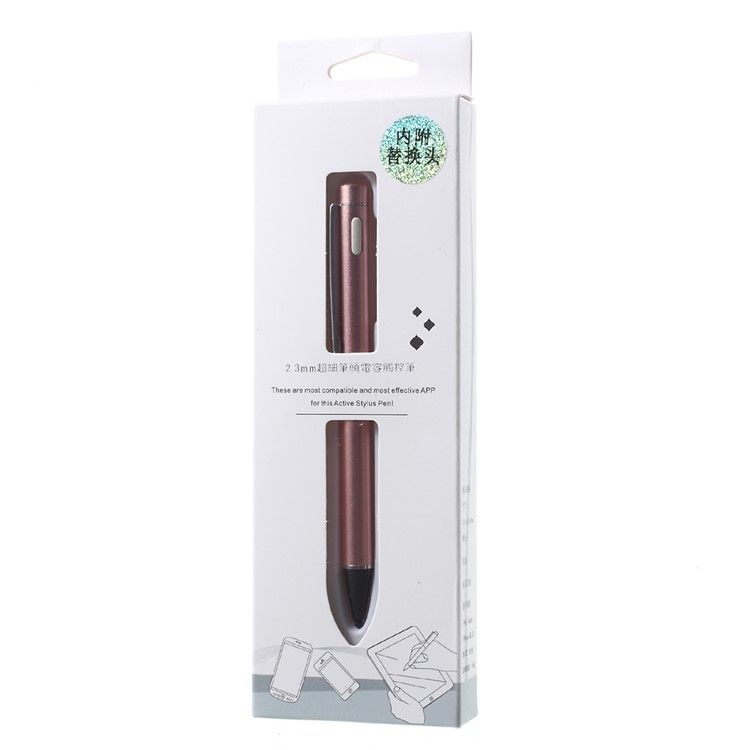 2.3mm Active Stylus Capacitive Pen for iPhone iPad Samsung (Not for iPad Air 2/Mini 4/Pro) - Rose Gold Color-8