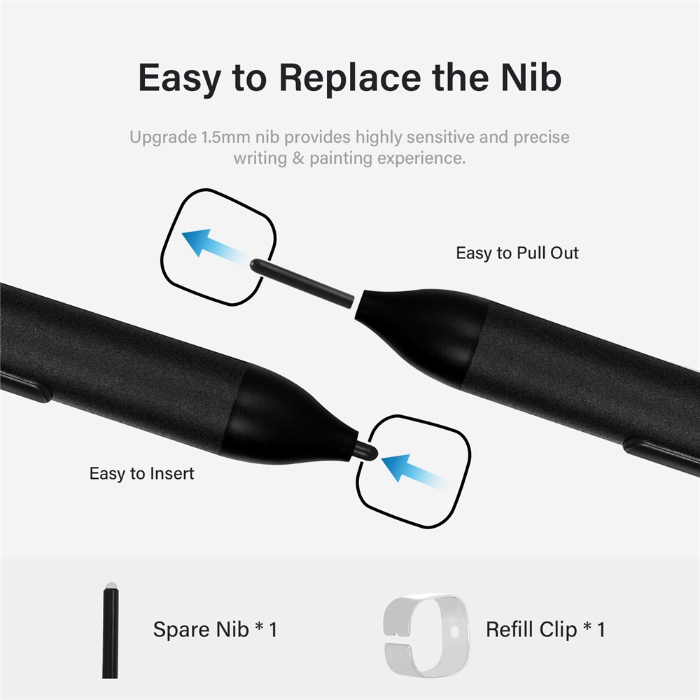 Laptop Stylus Pen with 1024 Levels of Pressure Points Tilt Sensitivity for Microsoft Surface Pro 3/4/5/6/7, Surface Book 2/1, Surface Laptop 1/2/3 - Black-2
