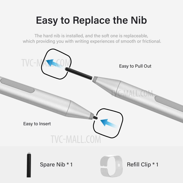Высокая Чувствительность USB Перезаряжаемый Сенсорный Экран Стилус Ручка Для Microsoft Surface Pro 3 / 4/5/6/7 / X, Поверхность GO-2