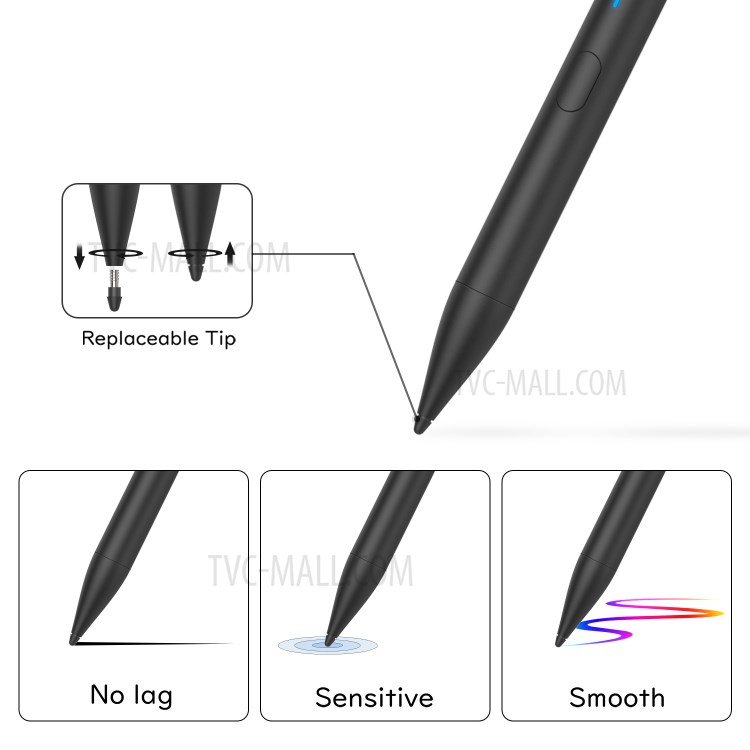 High Sensitivity Rechargeable Touch Screen Active Stylus Pen for iPad Pro 11-inch/12.9-inch (2021/2020/2018) / iPad Air (2020) / iPad mini (2019) 7.9 inch - Black-9
