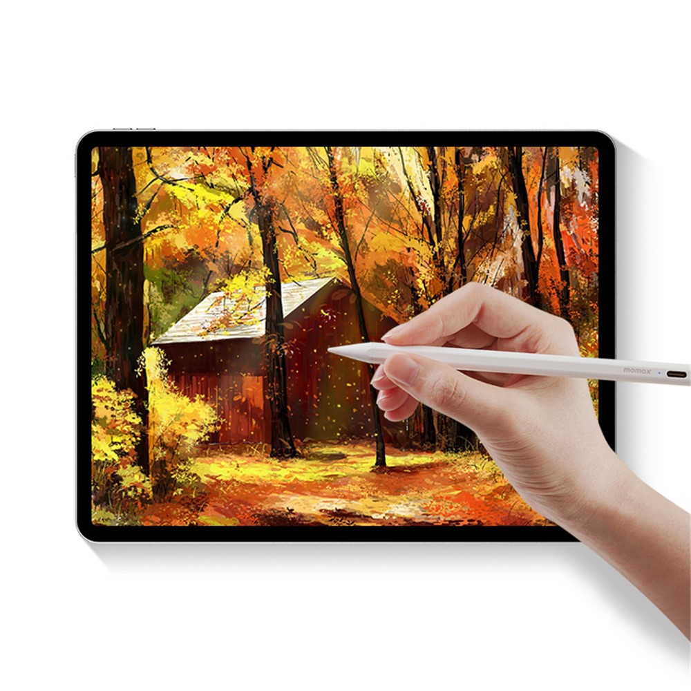 MOMAX ONE LINK Tablet Stylus Pen Anti-mistouch Tilt Sensitivity Capacitive Stylus Pen for iPad Pro 11-inch/12.9-inch (2021/2020/2018) - White-4