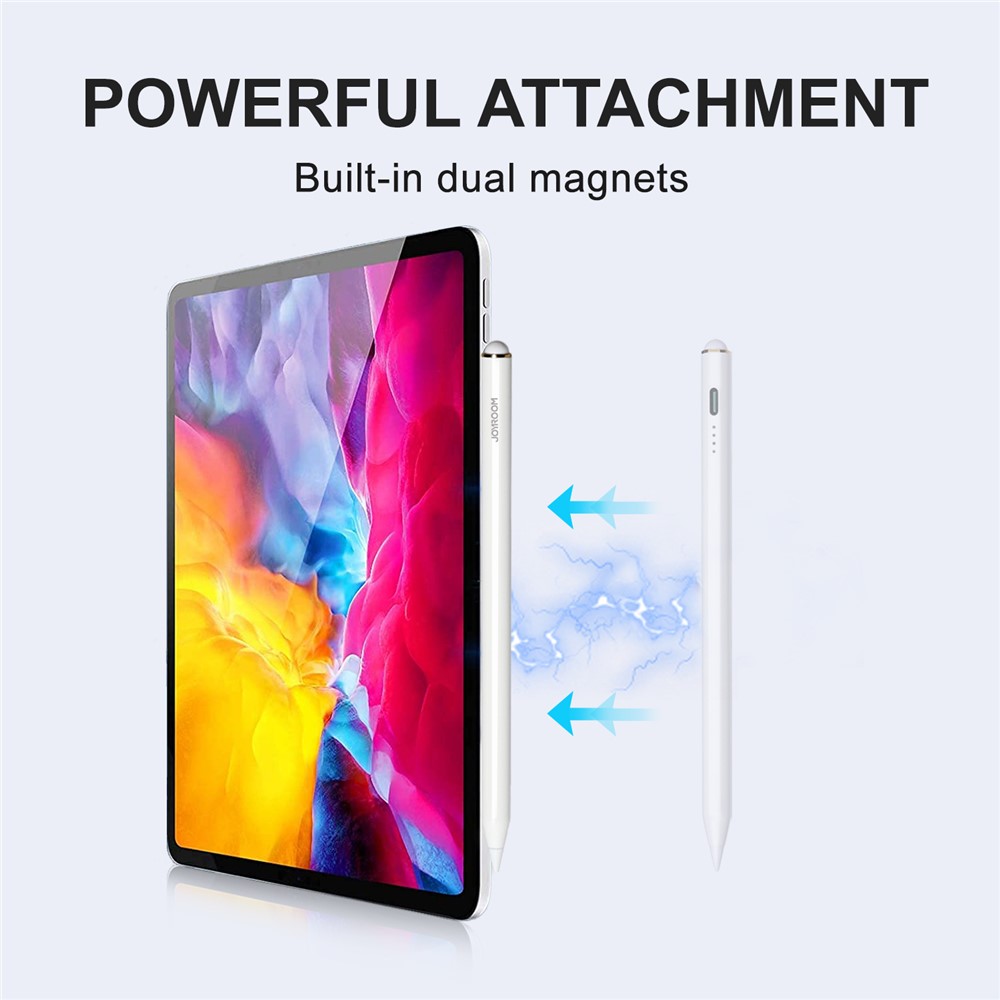 JOYROOM JR-X9 Active Capacitive Stylus Pen Palm Rejection Touch Screen Pencil with Spare Tip for iPad 2018 and Above - White-7