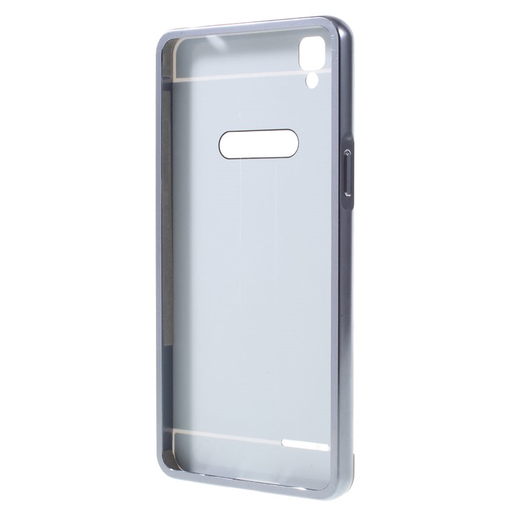 Sliding Aluminum Alloy Frame Acrylic Back Case for OPPO F1 A35 - Black-2